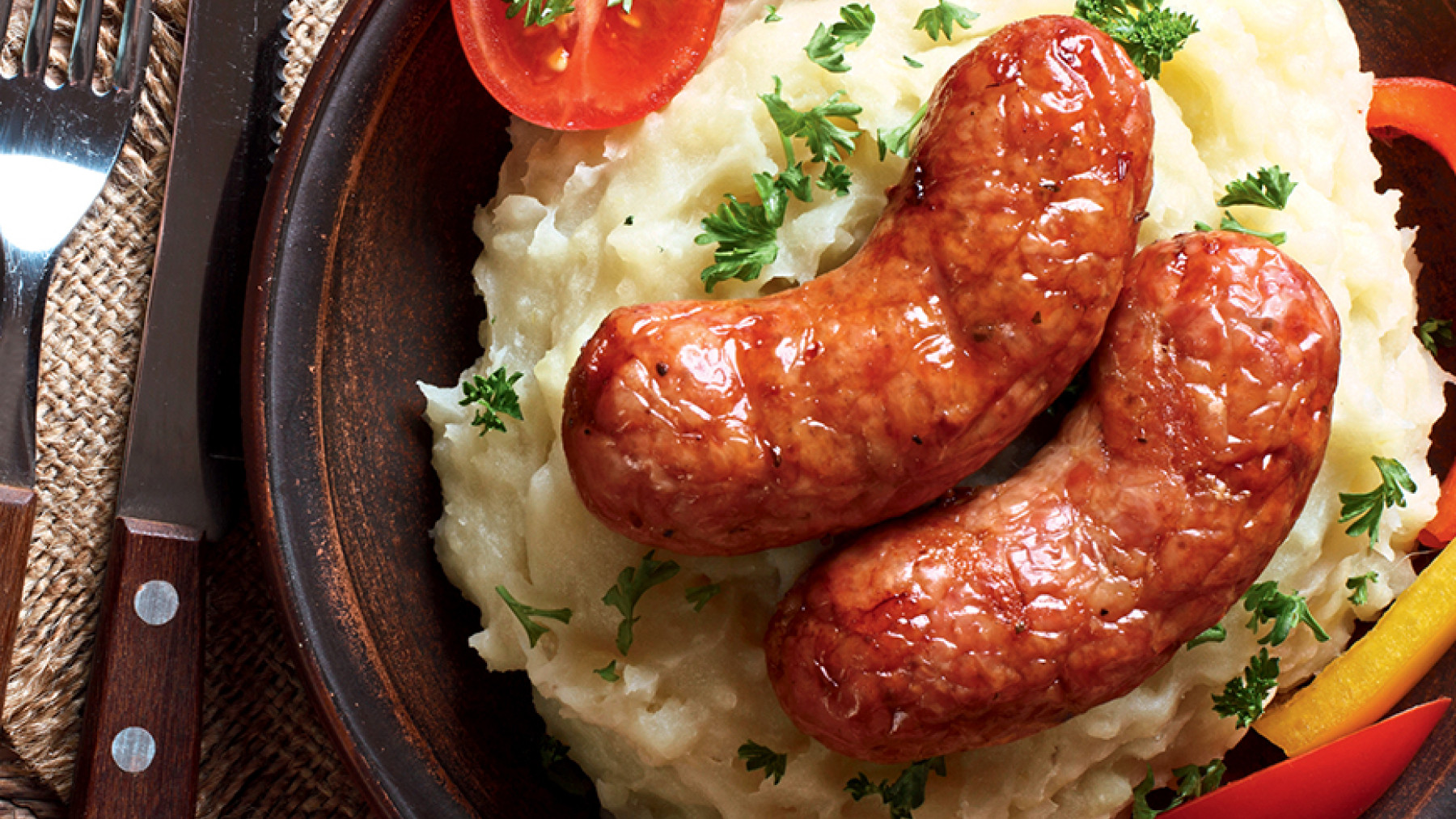 Chorizo BBQ con Puré de Papas
