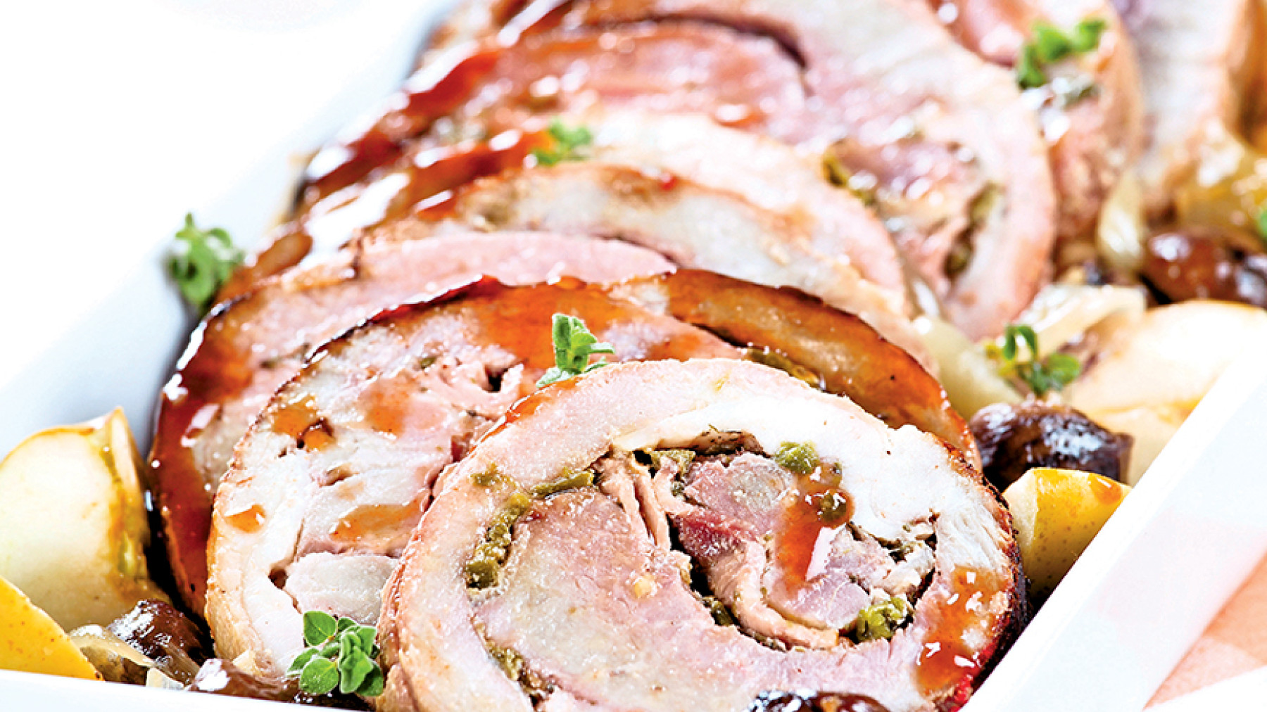 Lomo Relleno Con Salsa de Manzanas