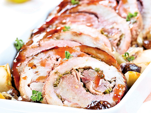 Lomo Relleno Con Salsa de Manzanas