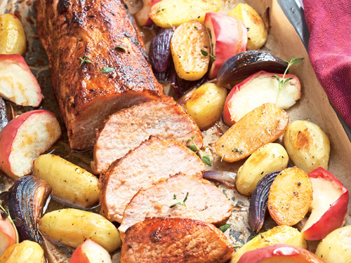 Lomo con Vegetales y Frutas