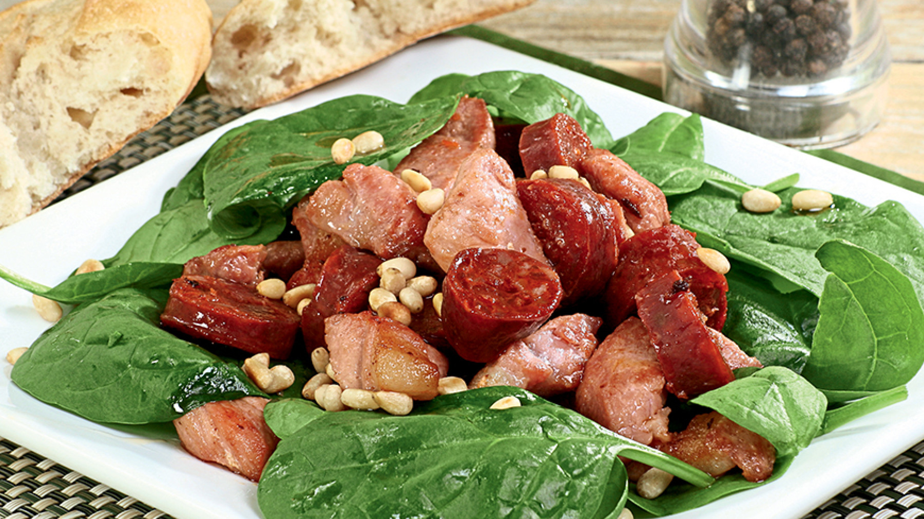 Ensalada de Espinaca con Chorizo