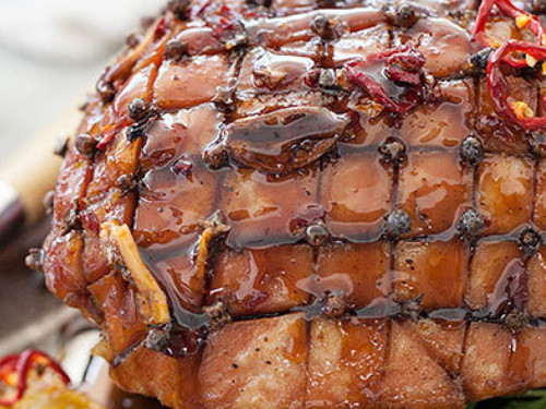 Jamón Virginia con Salsa de Frutas