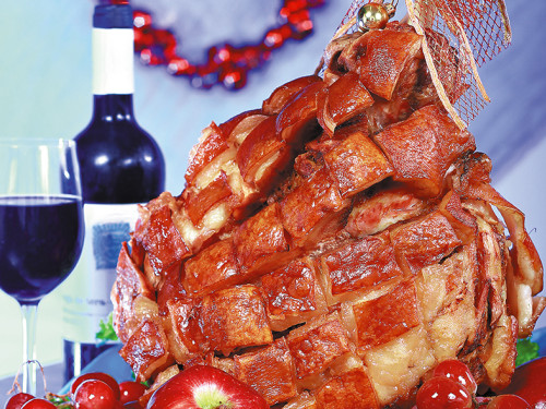 Pierna con Salsa de Uvas y Manzanas