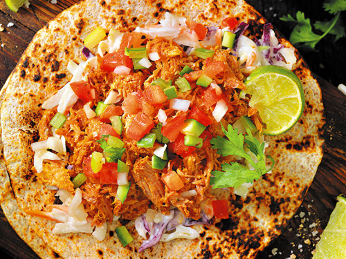 Pico de Gallo con Pierna o Fajitas al Pastor