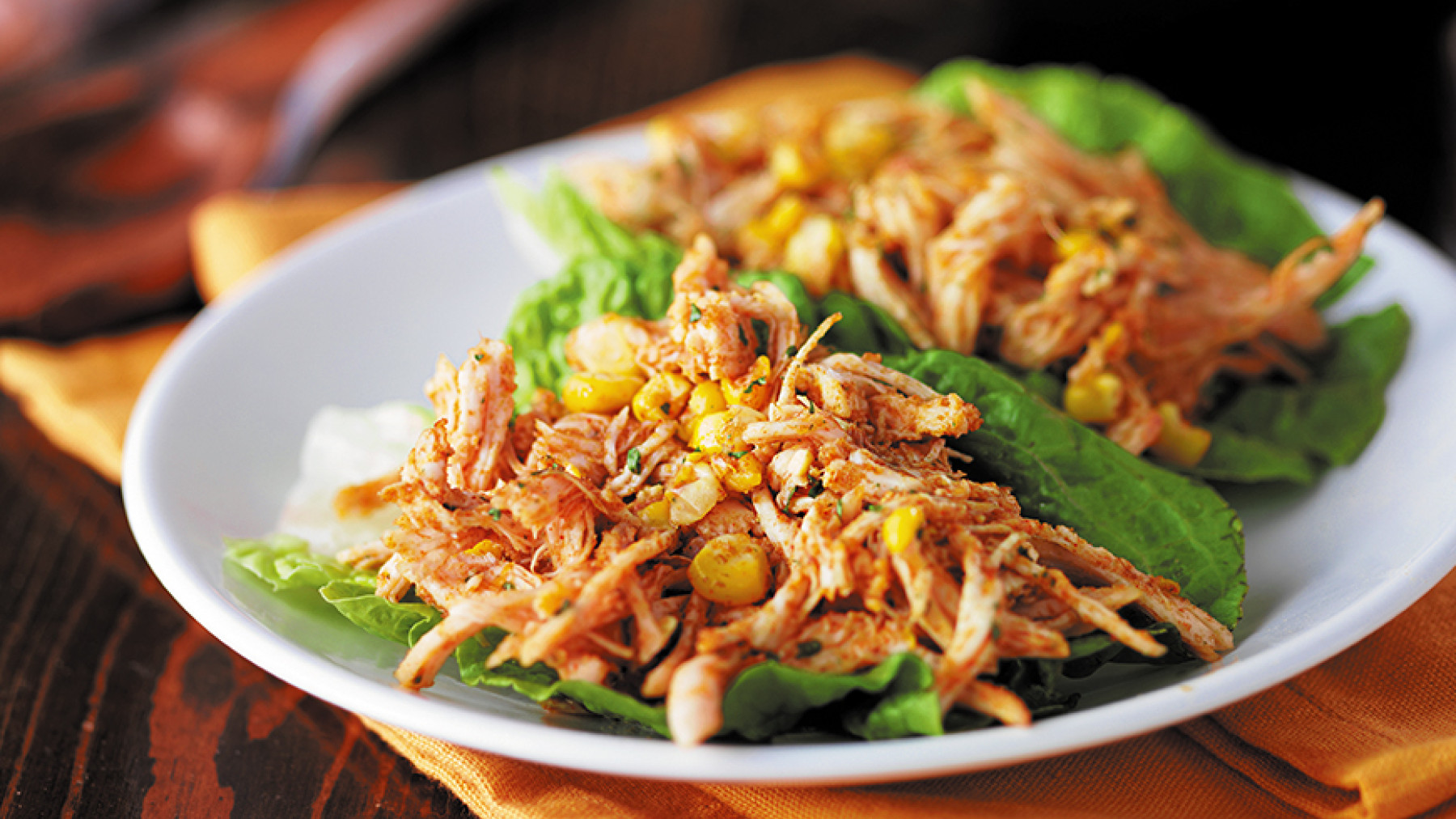 Wraps de Lechuga y Cerdo Desmenuzado