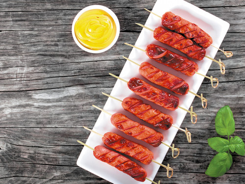 Chorizos Asados con Mostaza Miel