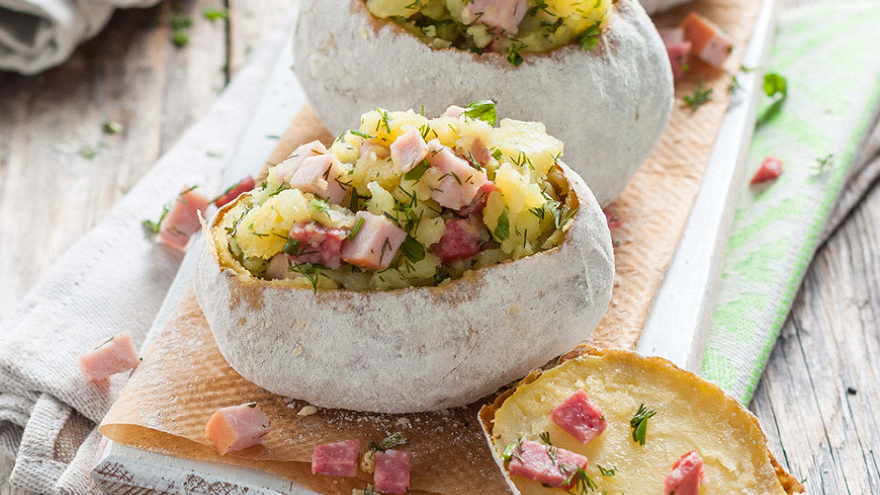 Papitas Rellenas con Jamón