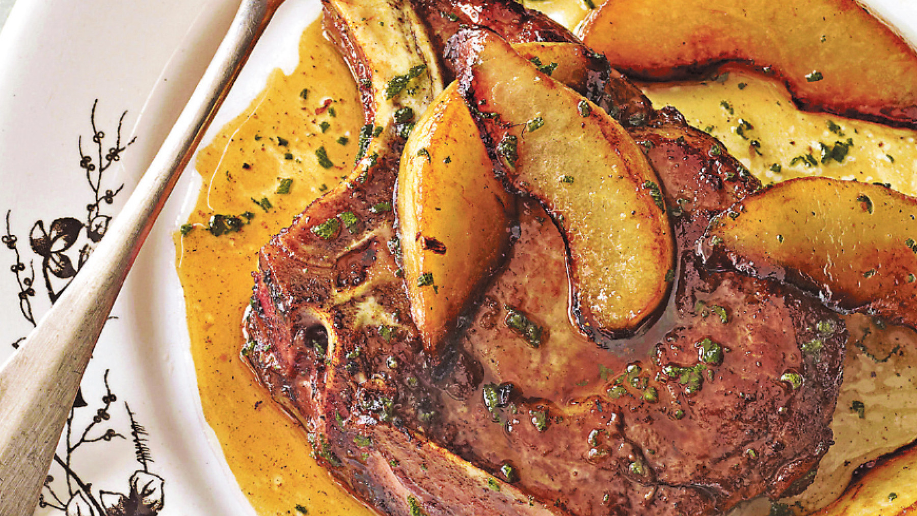Chuletas en Almíbar de Durazno