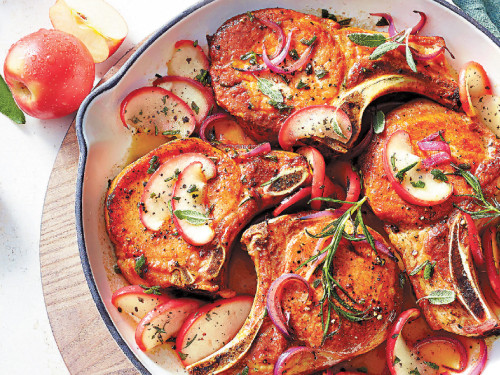 Chuletas de Cerdo con Salsa de Manzanas