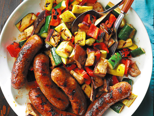 Chorizos y Vegetales al Grill
