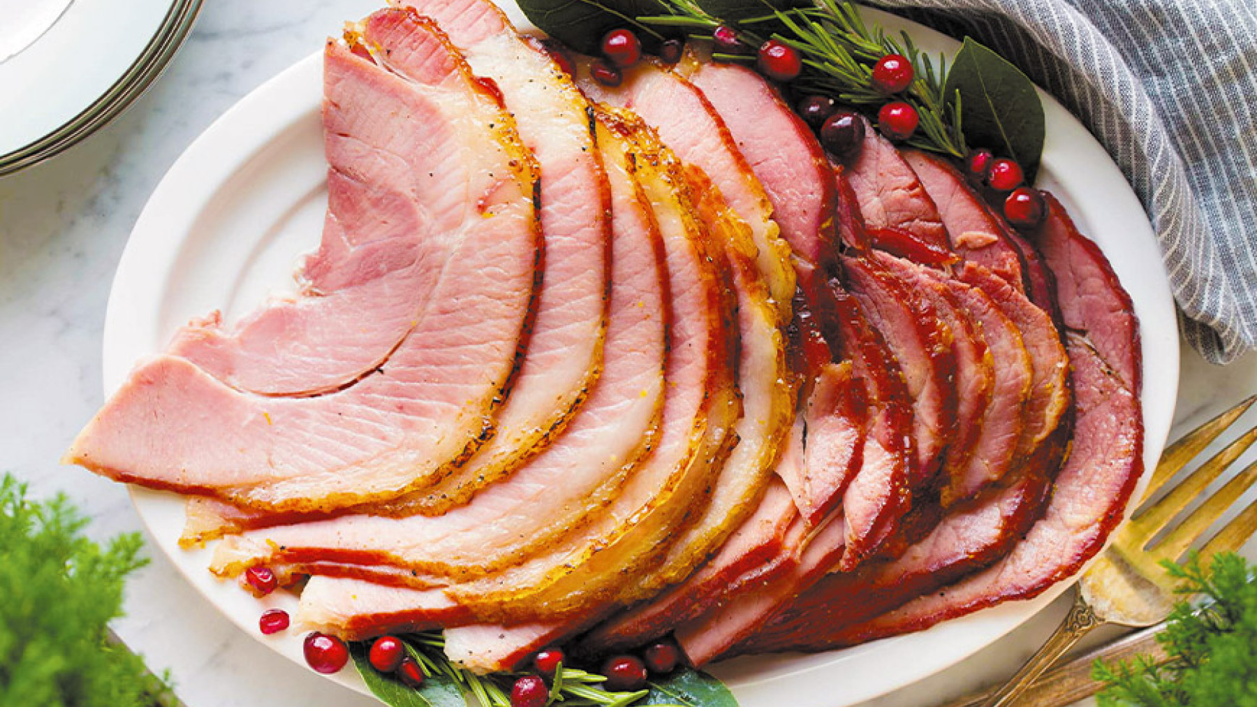 Jamón glaseado de naranja y romero
