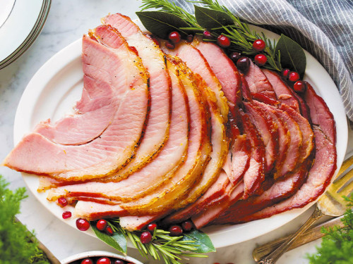 Jamón glaseado de naranja y romero