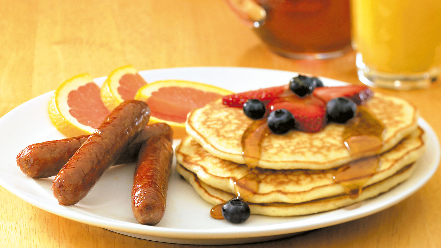 Panqueques con Salchicha de Desayuno