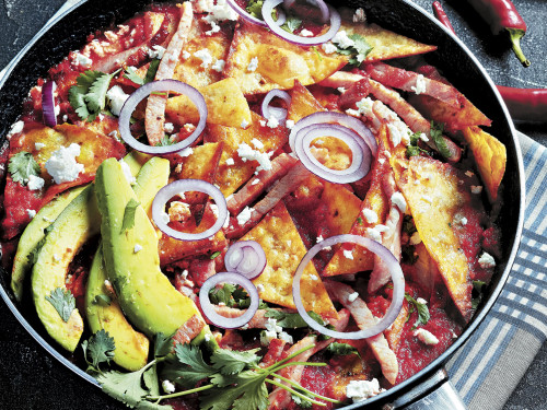 Chilaquiles con jamón