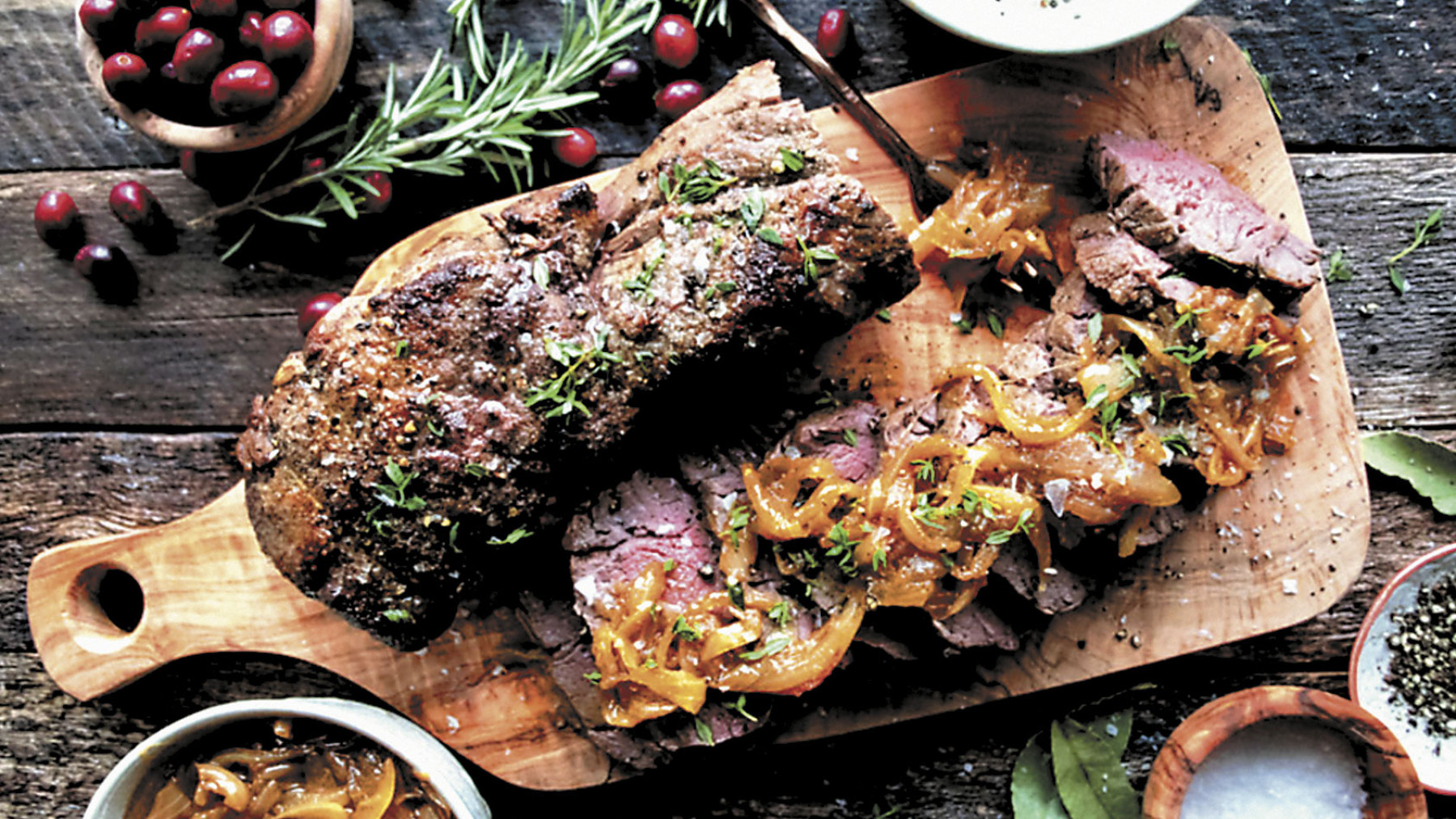 Filete de Res Rostizado con Cebollas Caramelizadas