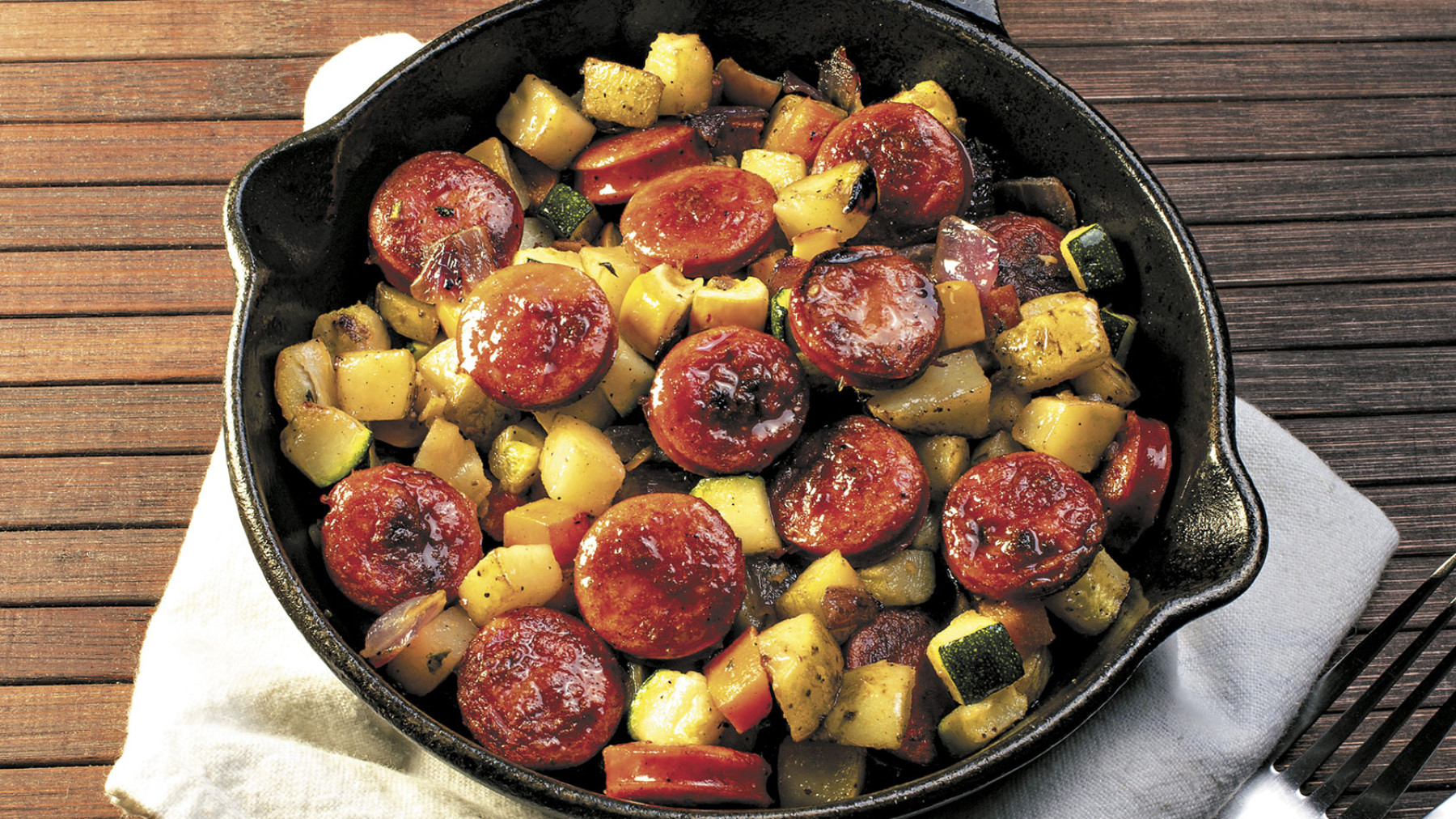 Hash de papa con chorizo ahumado