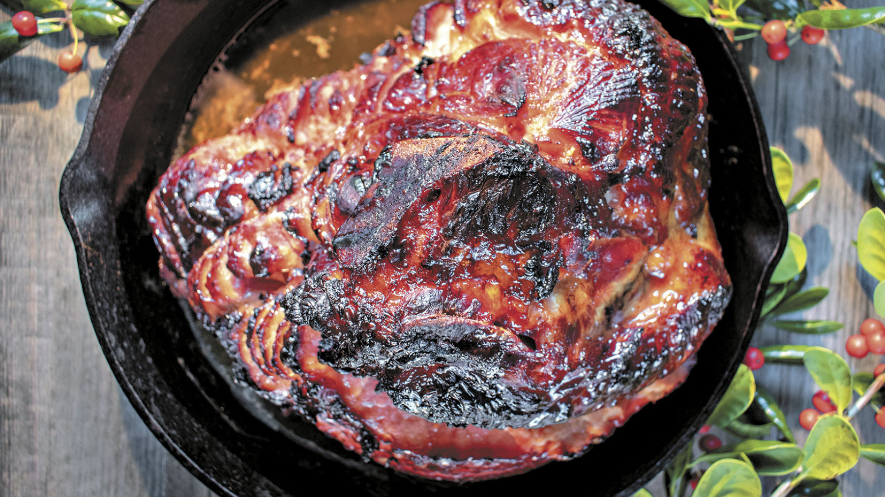 Pierna de cerdo en glaseado dulce con pimienta
