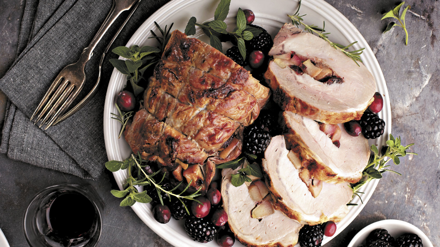 Filete relleno de uvas