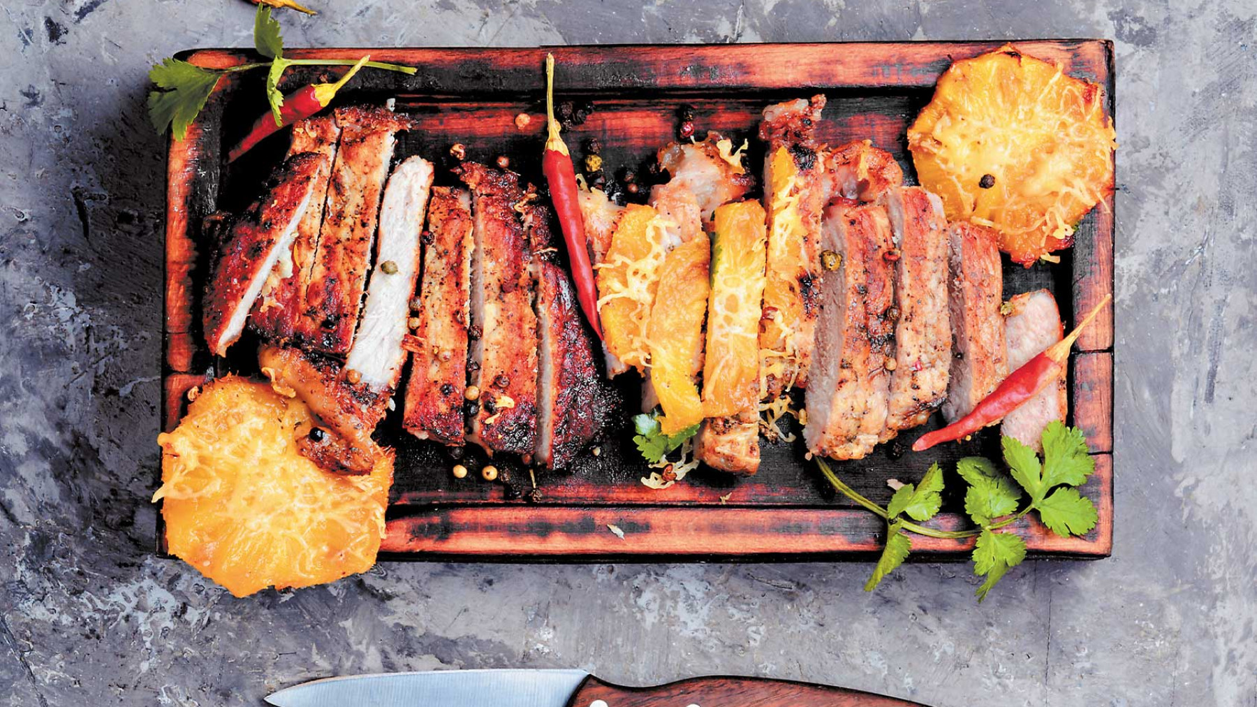 Filete de cerdo con piña al grill