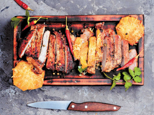 Filete de cerdo con piña al grill