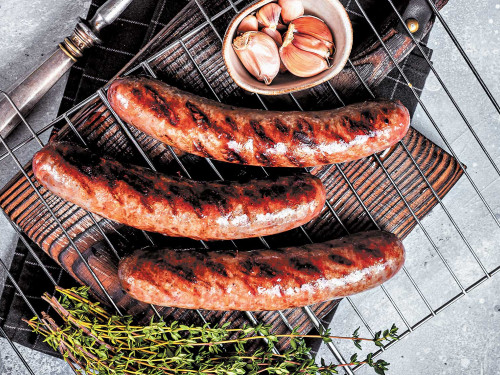 Chorizos ahumados con marinado de ajo y tomillo