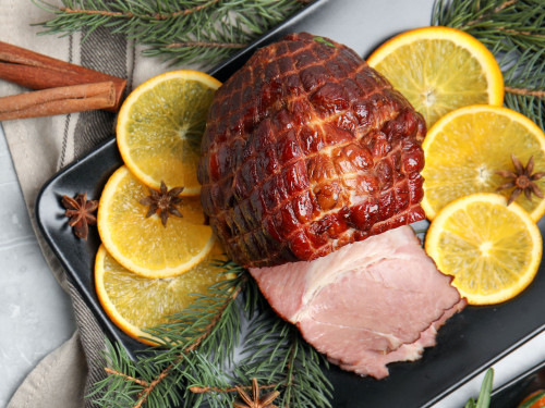 Jamón Virginia con glaseado de cereza y maple