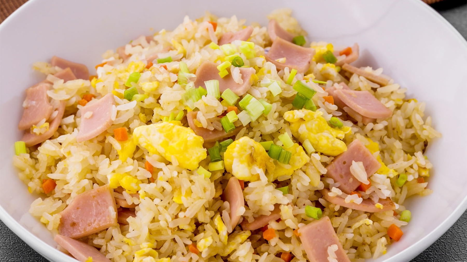 Arroz frito Cantonés con Jamón Bavaria