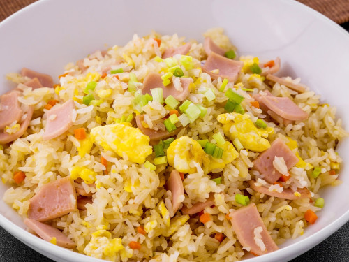 Arroz frito Cantonés con Jamón Bavaria