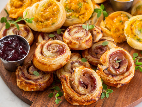 Rollitos de jamón y de queso