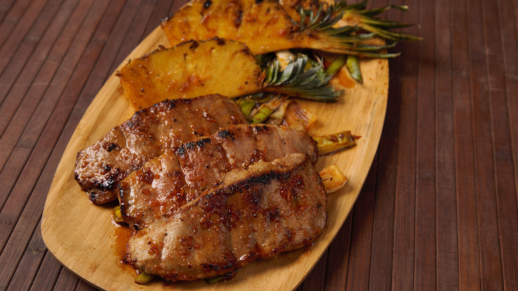 Matambre tipo Arrachera con puerro y piña
