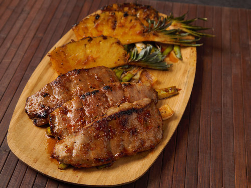 Matambre tipo Arrachera con puerro y piña