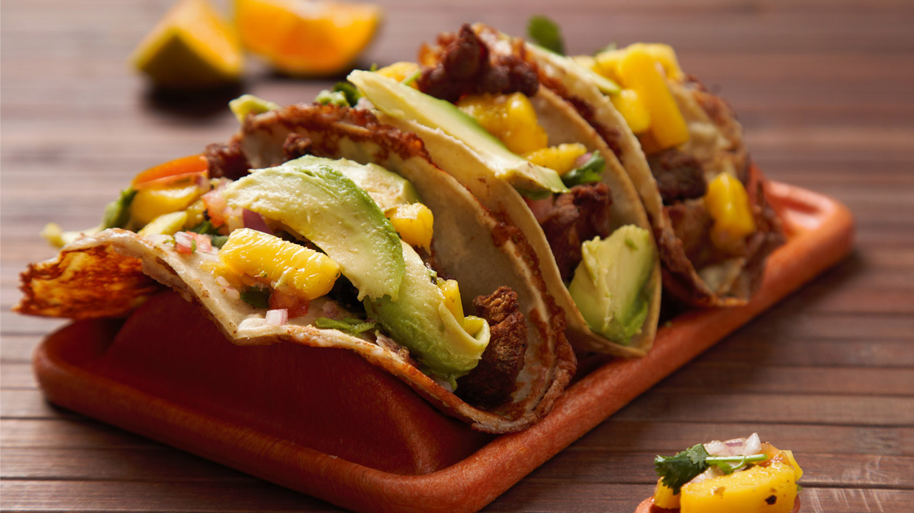 Tacos de queso con Panceta de cerdo frito