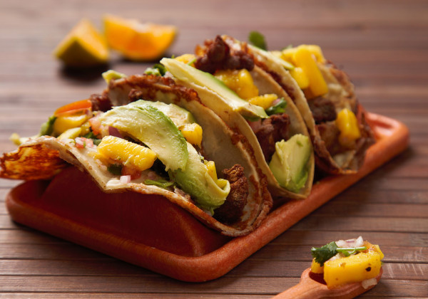 Tacos de queso con Panceta de cerdo frito