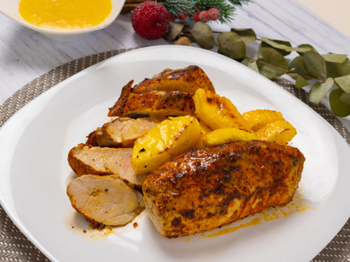 Filete de cerdo con salsa de piña