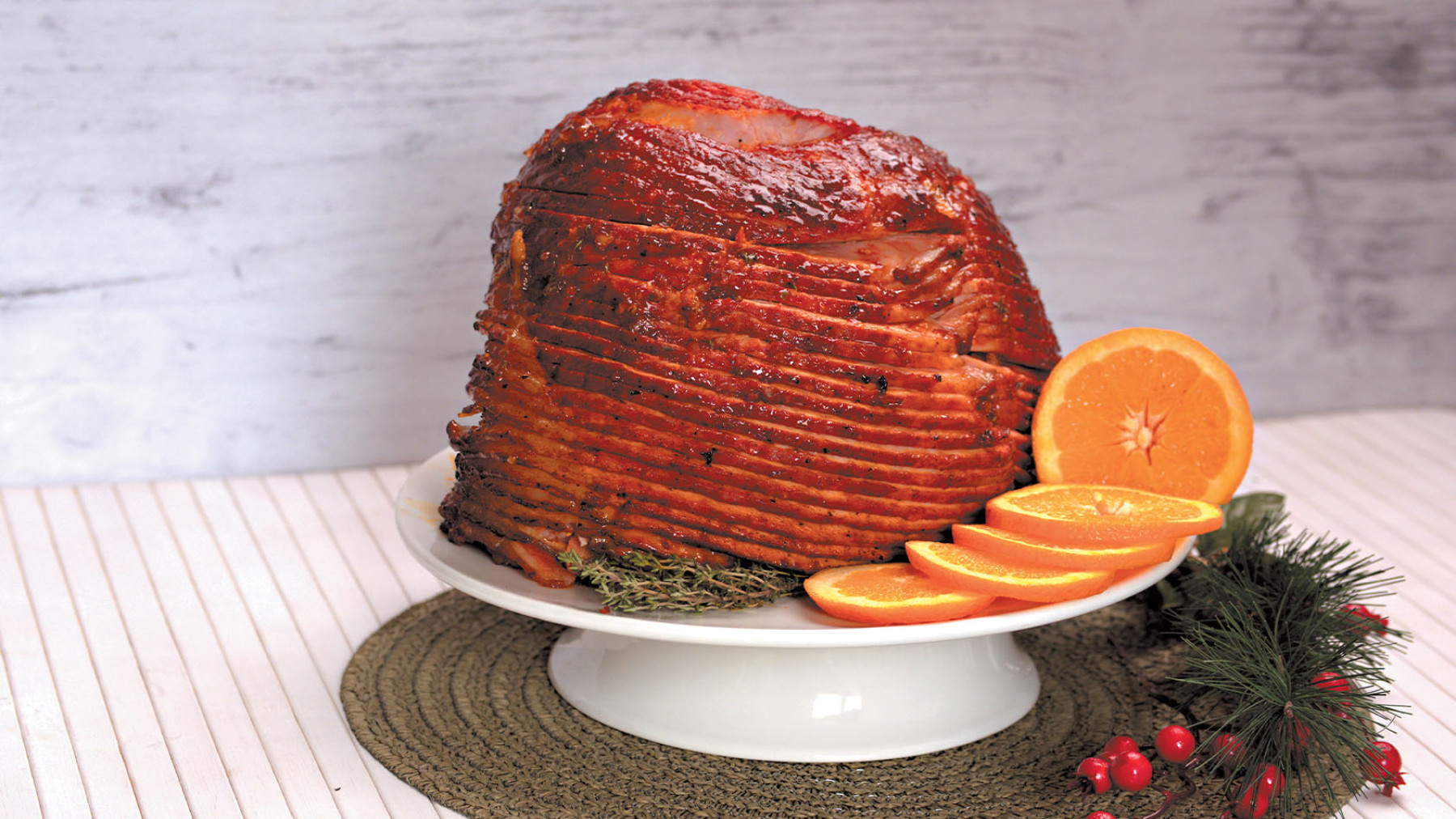 Jamón espiral con jalea de naranja