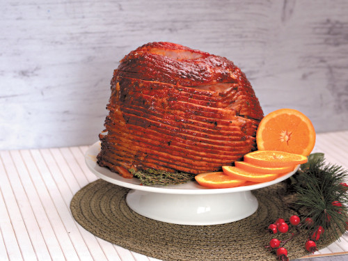 Jamón espiral con jalea de naranja